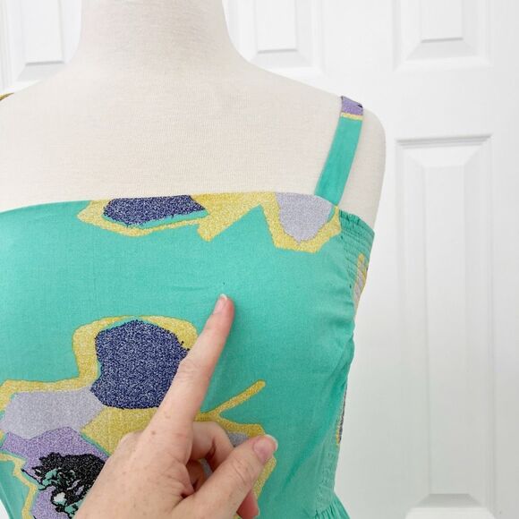 Corey Lynn Calter Womens Green Anthro Sketchbook Floral Midi Dress Size Large - Picture 2 of 6